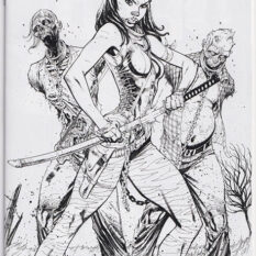 Walking Dead #19 15th Anniversary J. Scott Campbell Black & White Variant