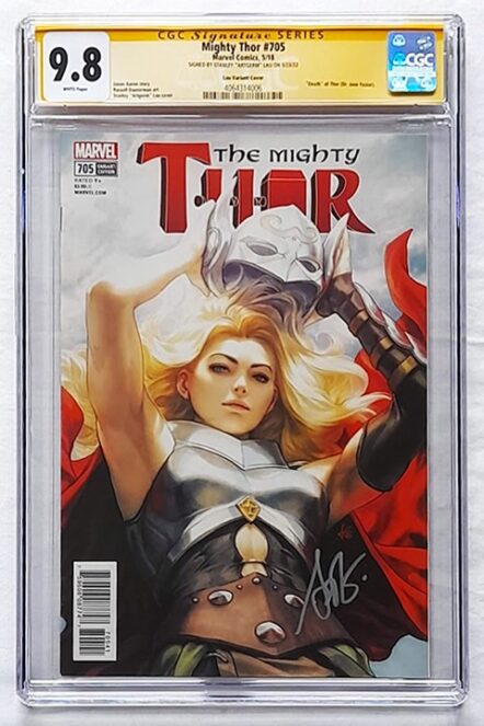 Mighty Thor Vol 1 #705 Stanley ‘Artgerm’ Lau Variant Signed by Stanley Artgerm Lau CGC Signature Series 9.8 NM/M